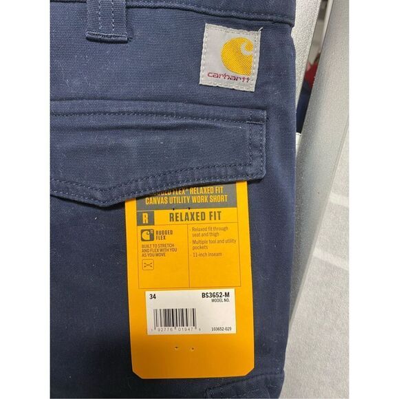 Carhartt mens cargo shorts in blue color size 34 NWT - Picture 9 of 9
